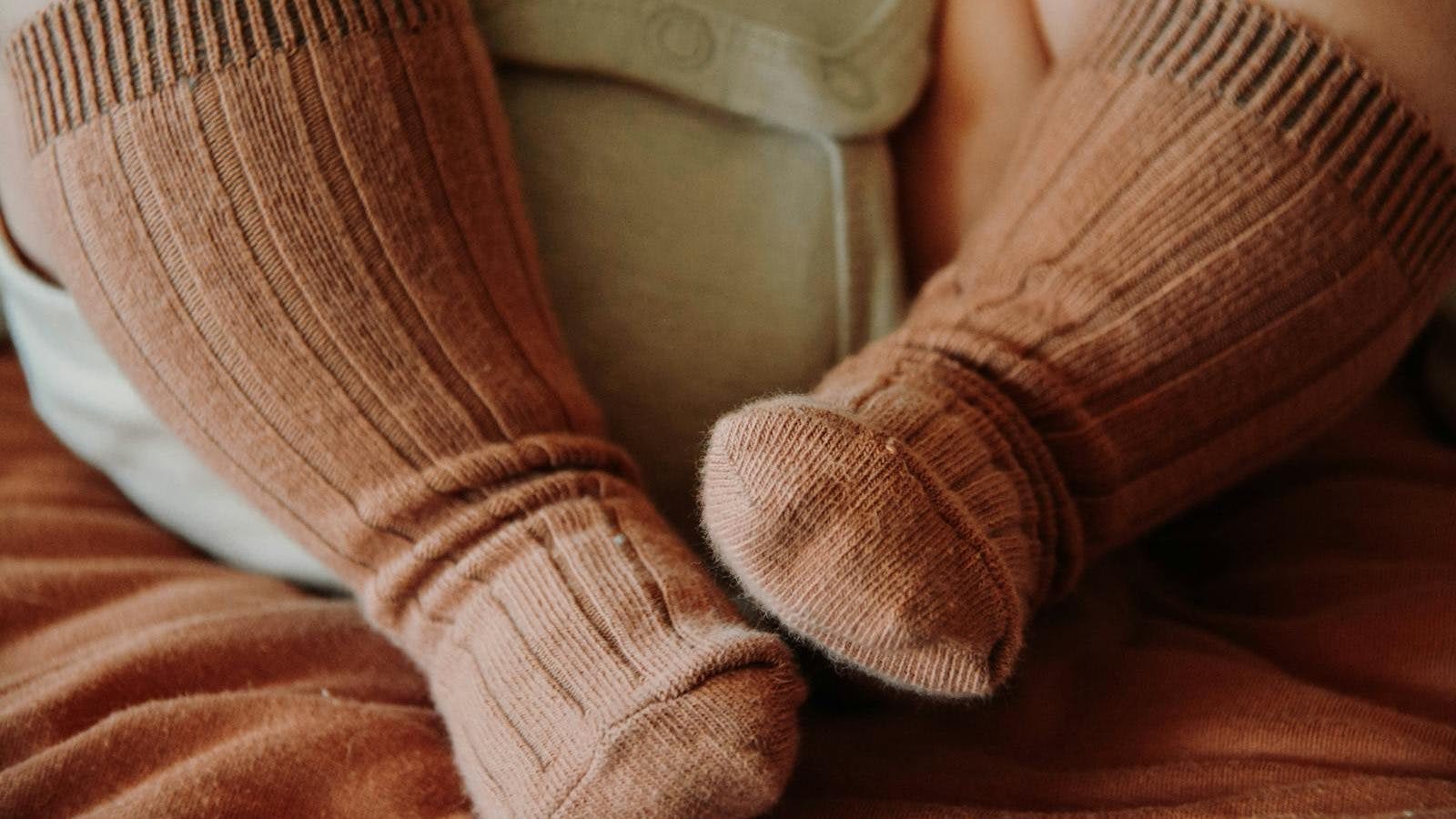 Baby Wearing Brown Socks