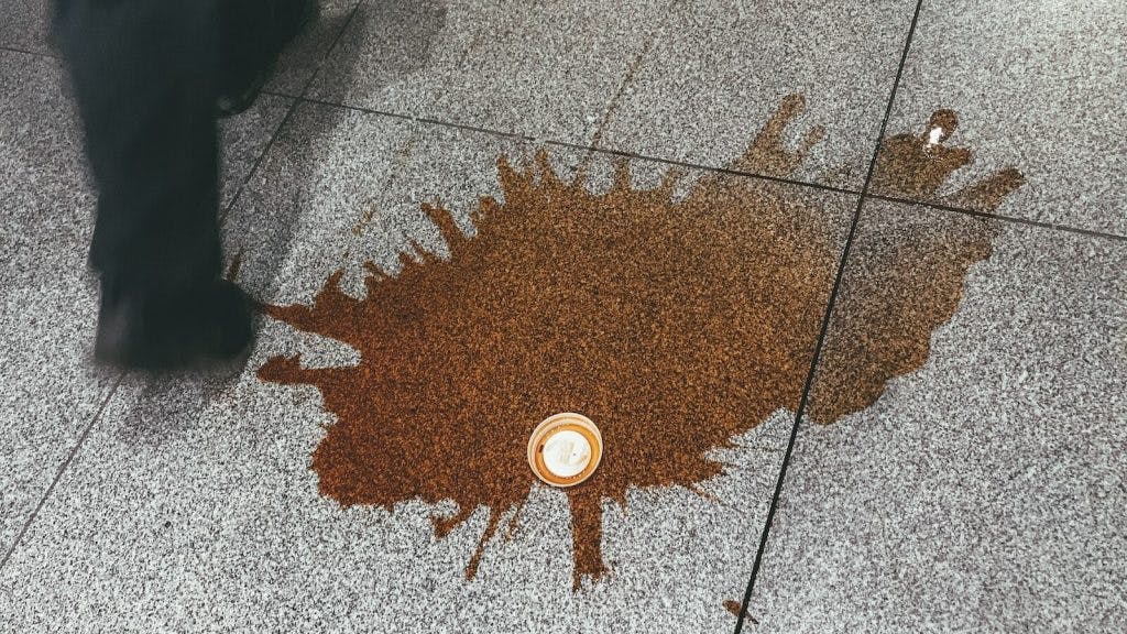 coffee spill on floor
