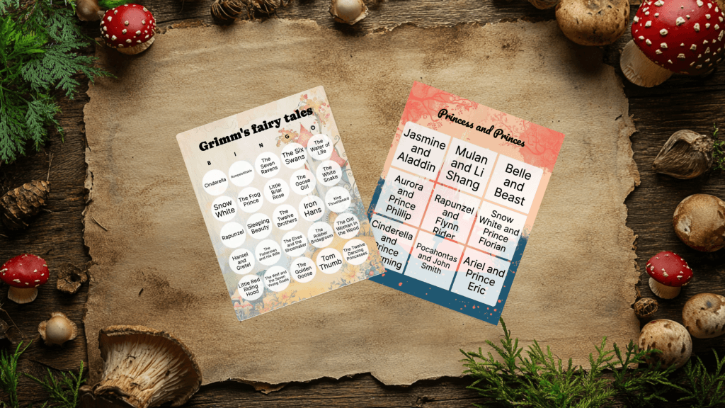 fairytales bingo card 