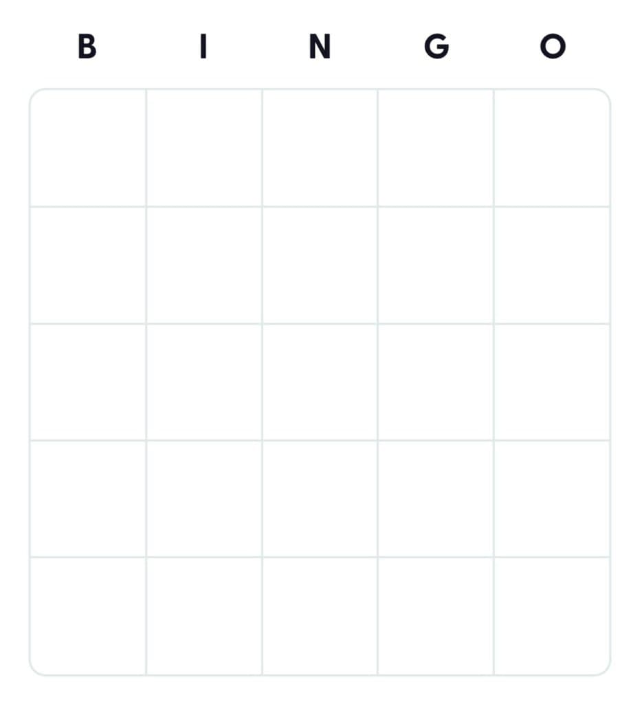A Free Blank Bingo Card Template - Bingo Card Creator