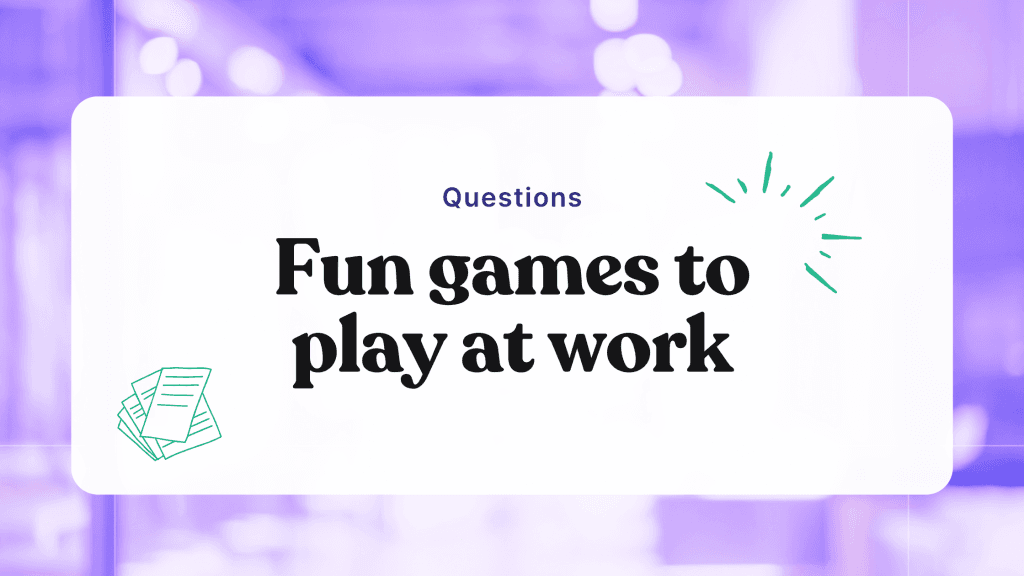 games to play at work
