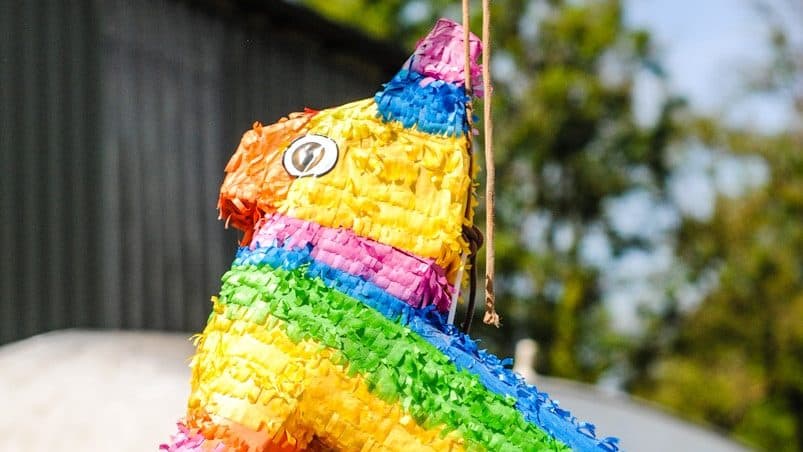 multicolored donkey pinata
