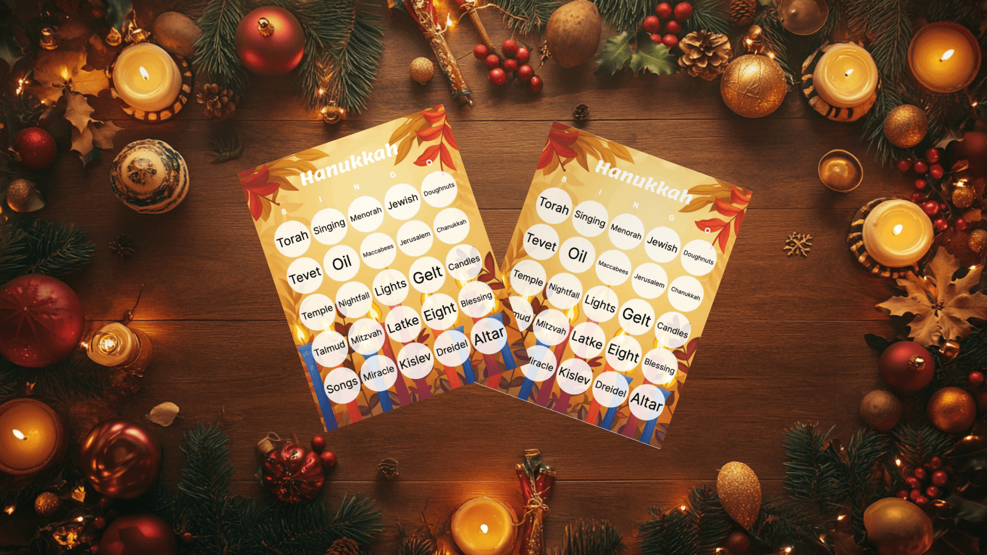hanukkah bingo cards