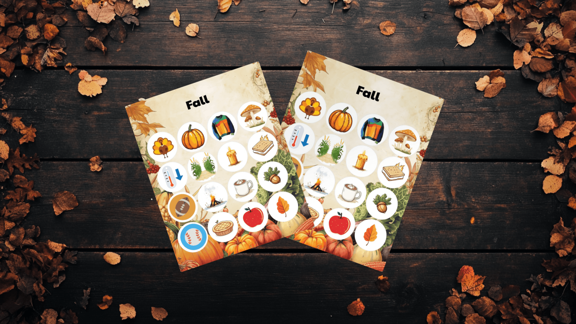 fall bingo cards