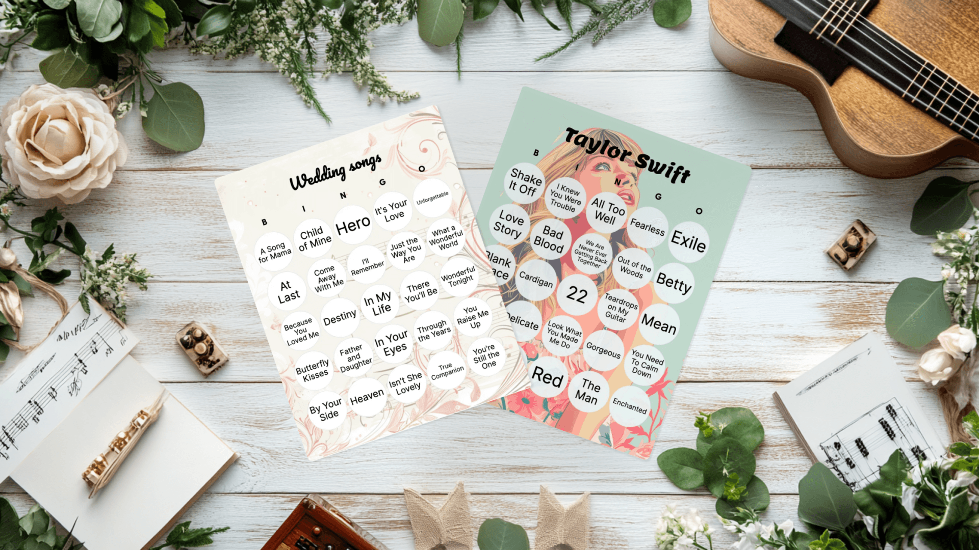 music bingo cards