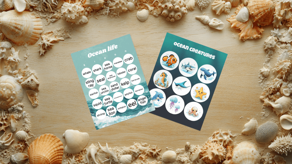 under the sea bingo card