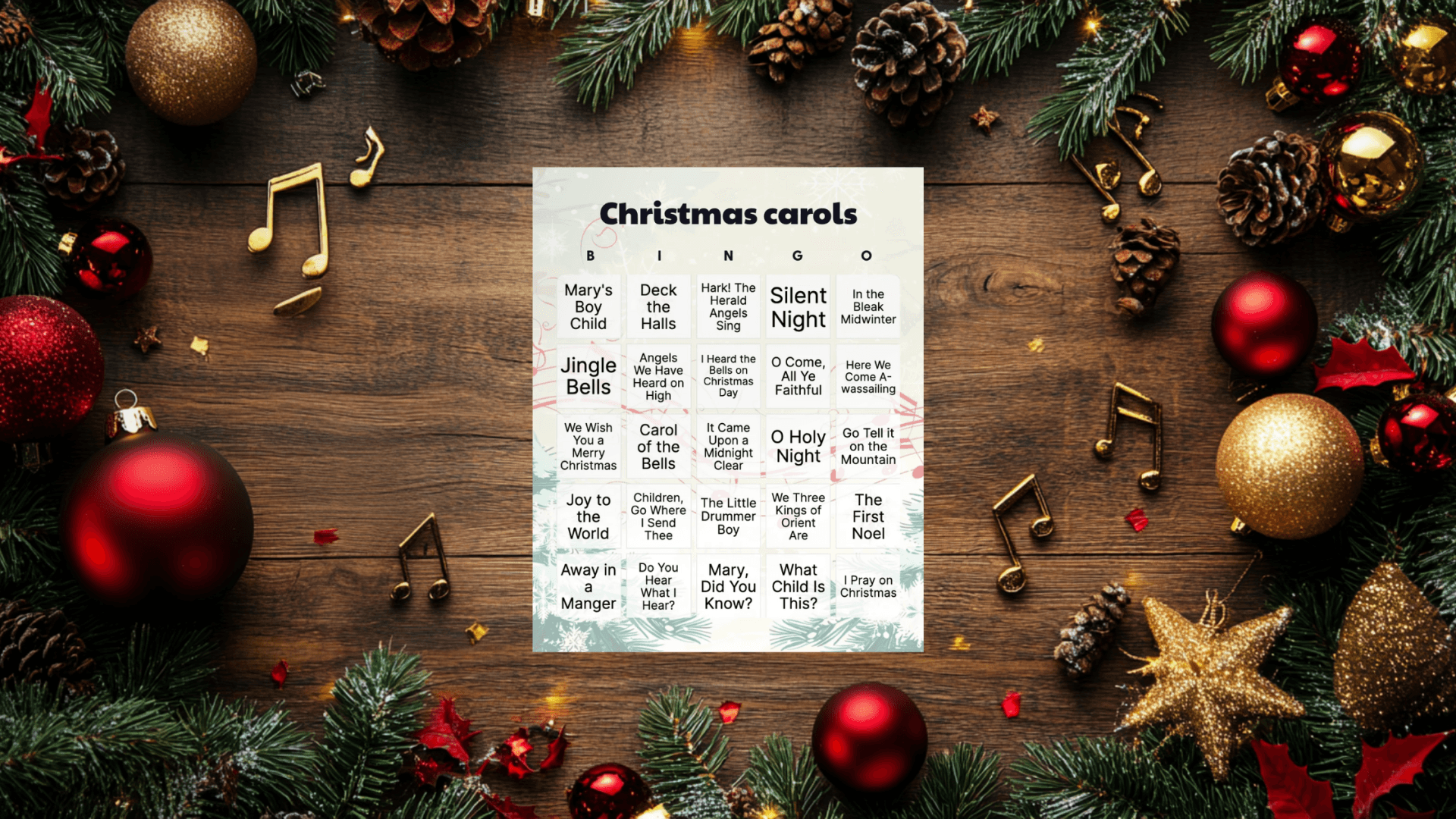 christmas carols bingo