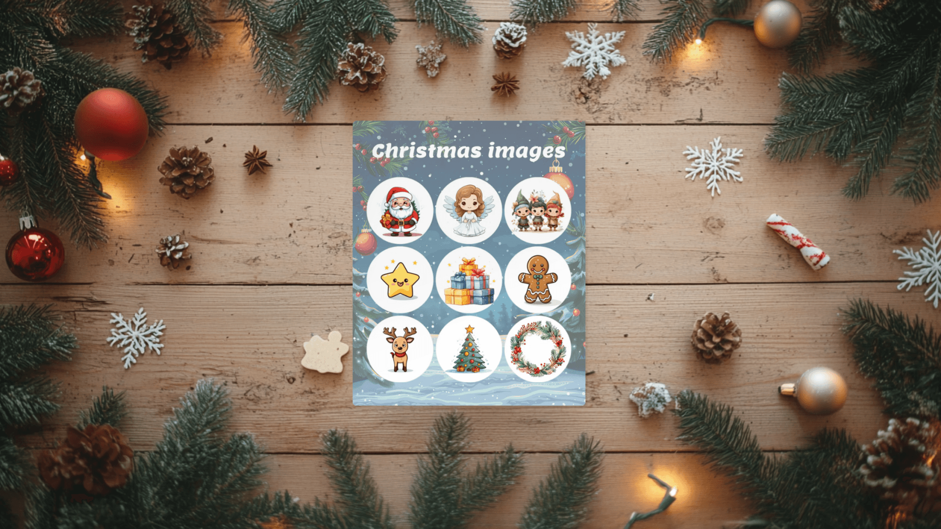christmas images bingo card