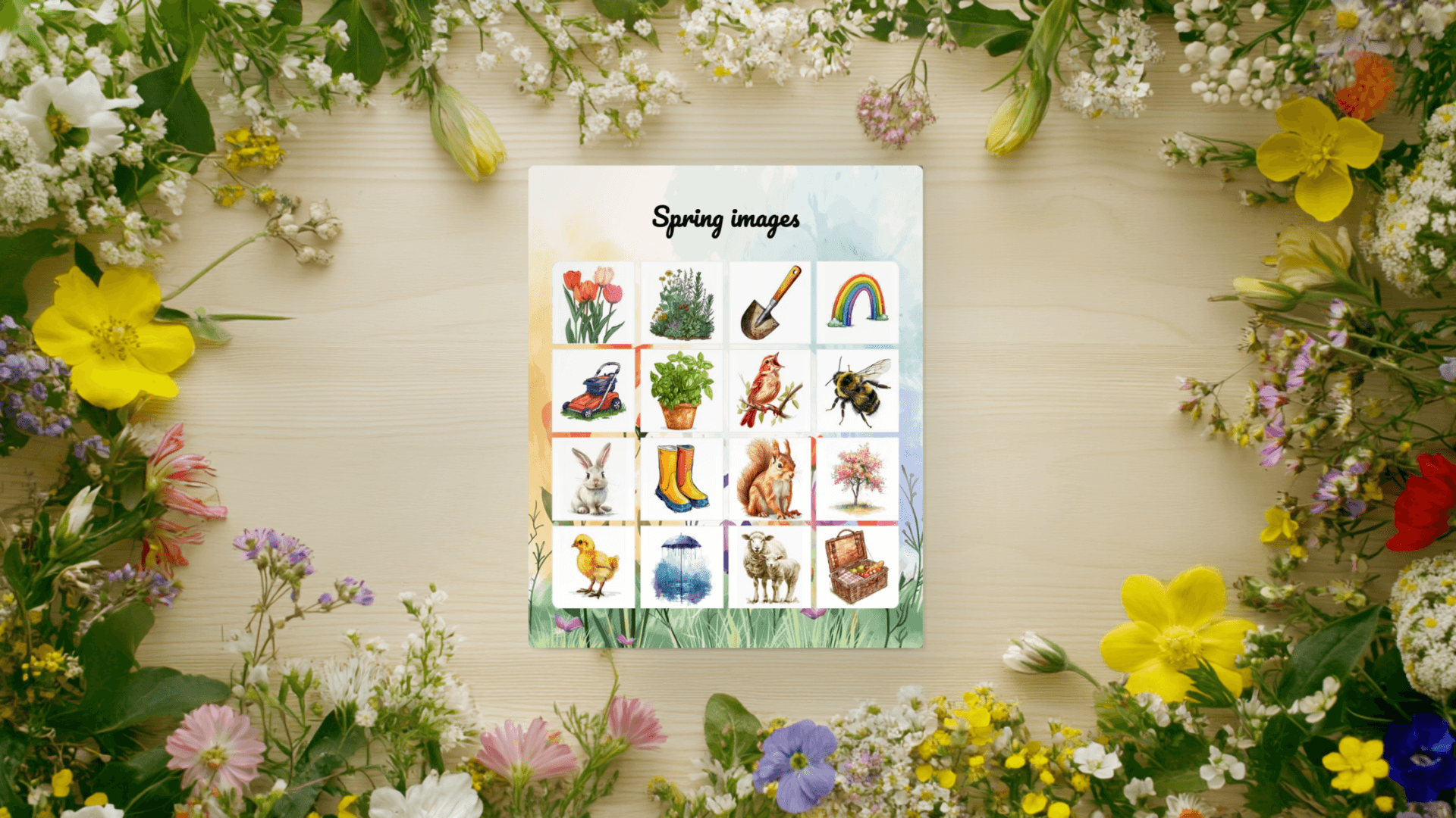 spring bingo cards