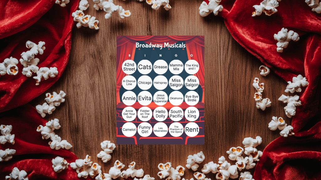 broadway musical bingo card