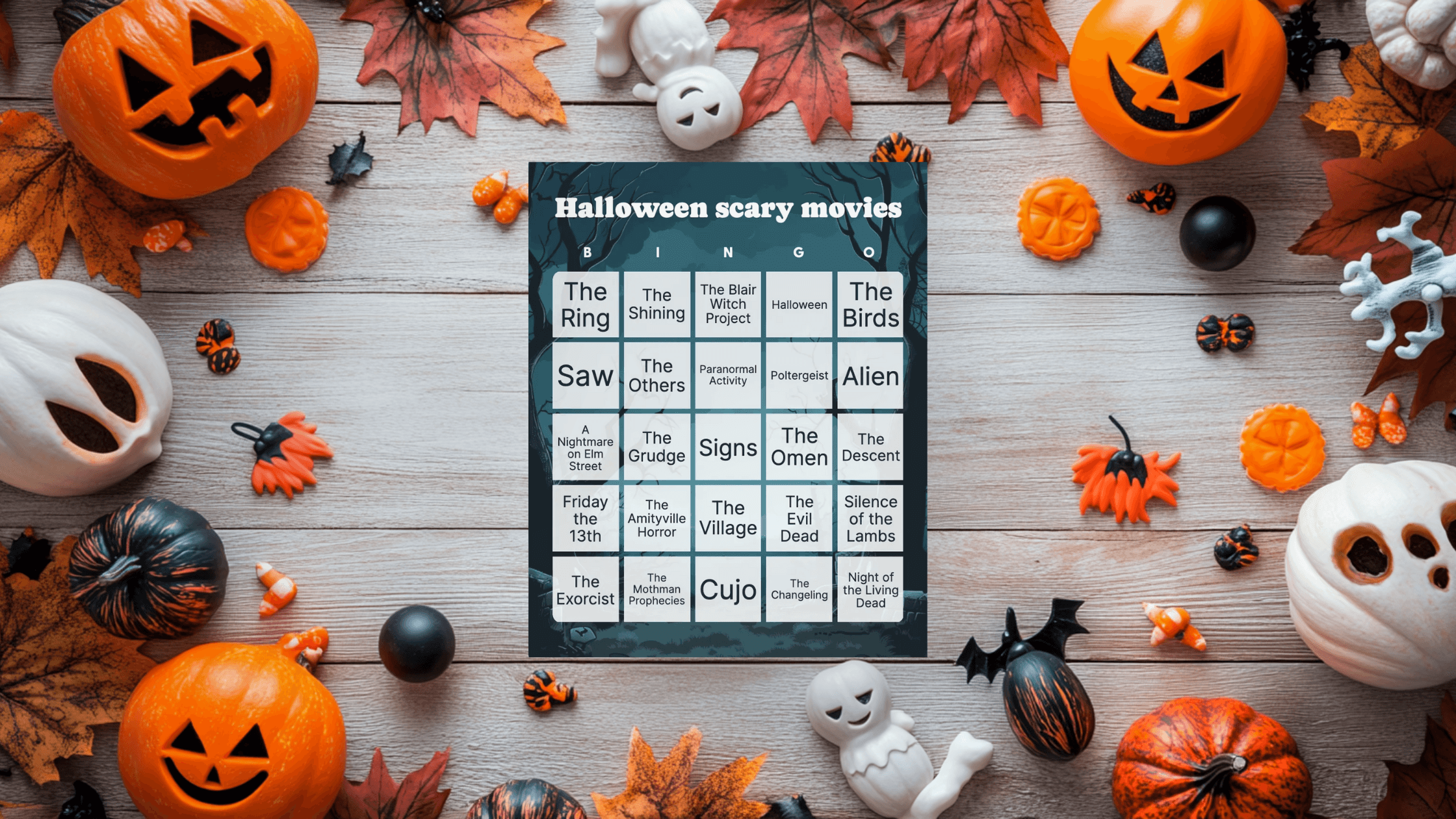 spooky movies bingo