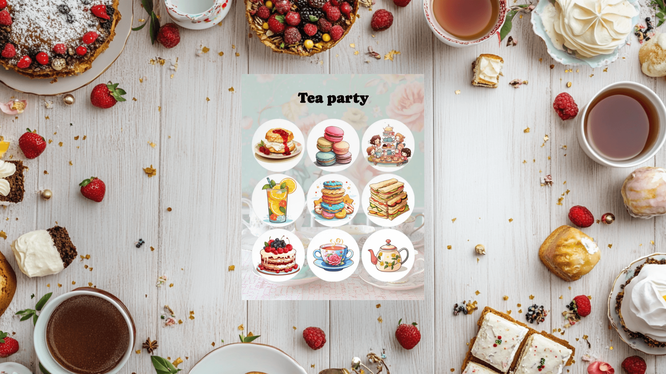 tea party bingo card