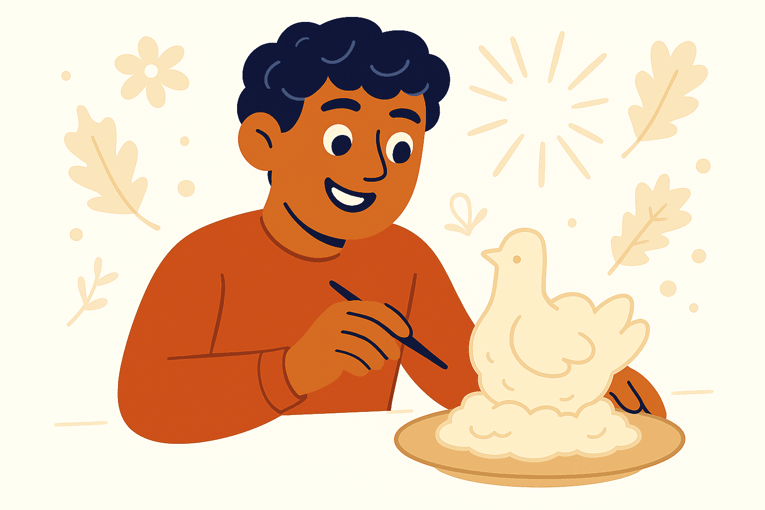 mashed potato sculpture