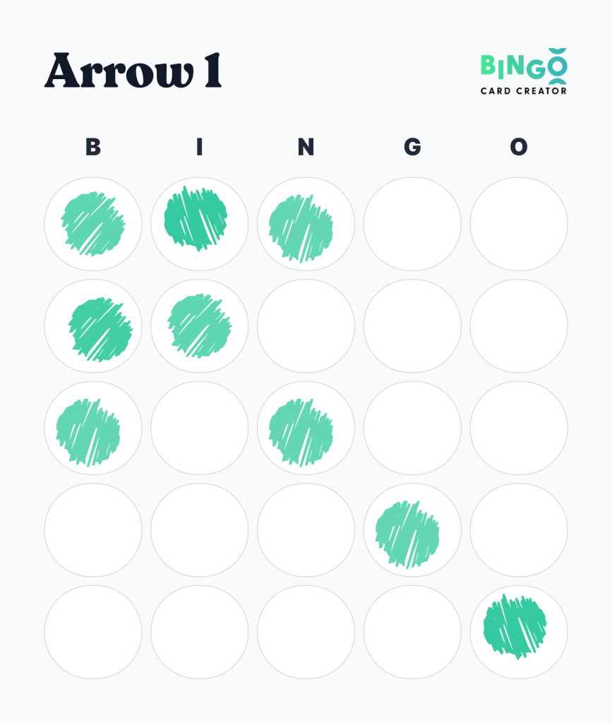 Arrow Top Left Bingo Pattern