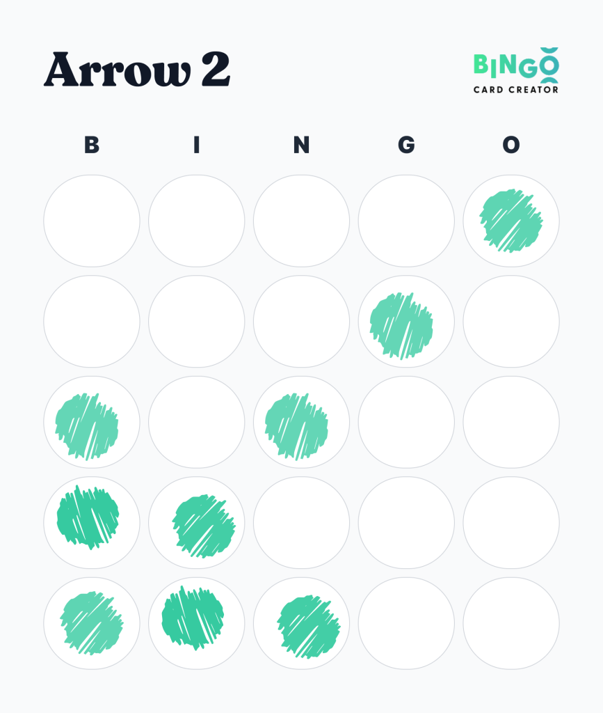 Arrow Bottom Left Bingo Pattern