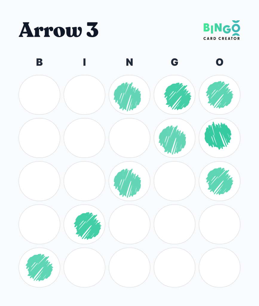 Arrow Top Right Bingo Pattern