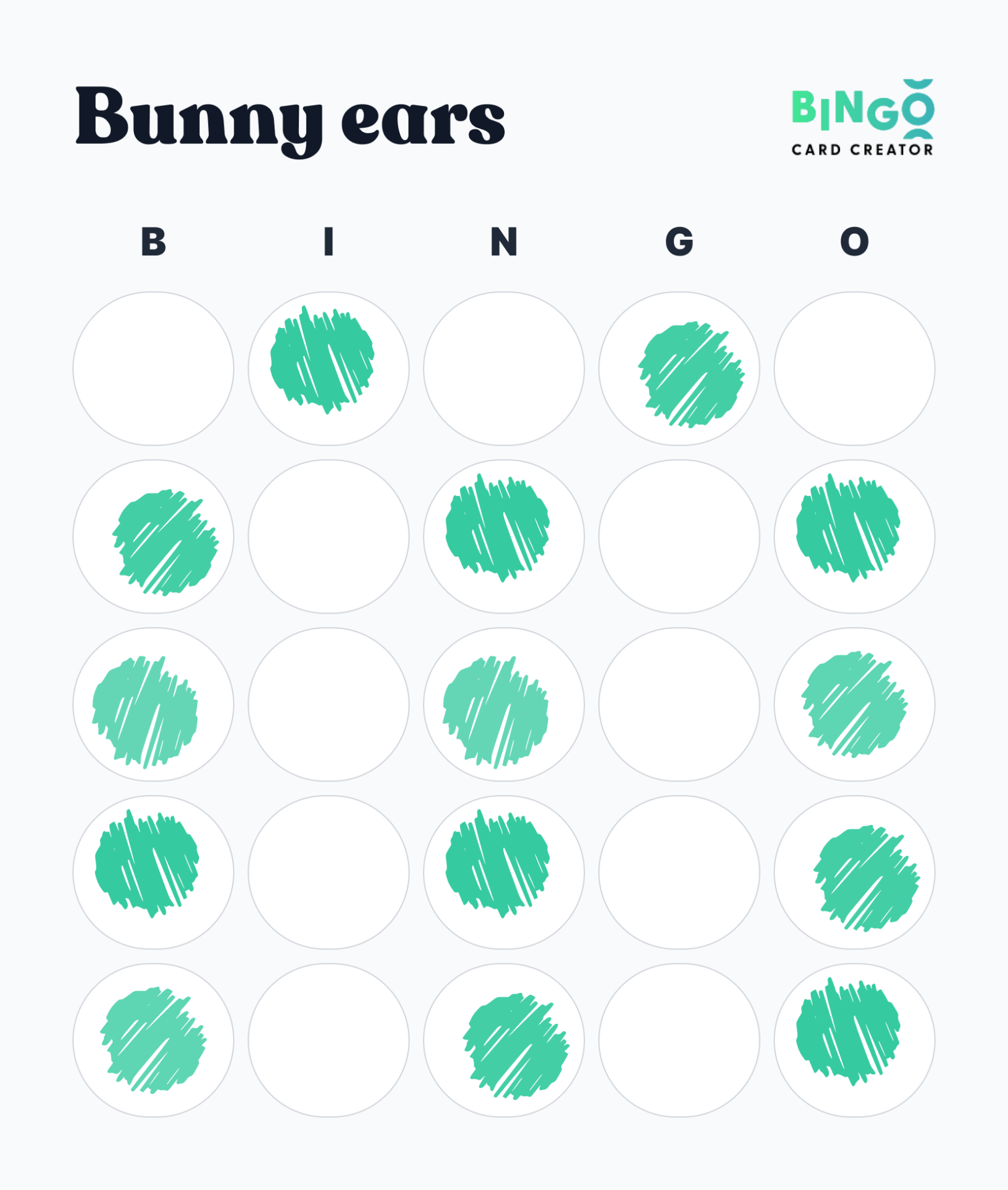 Bunny Ears Bingo Pattern