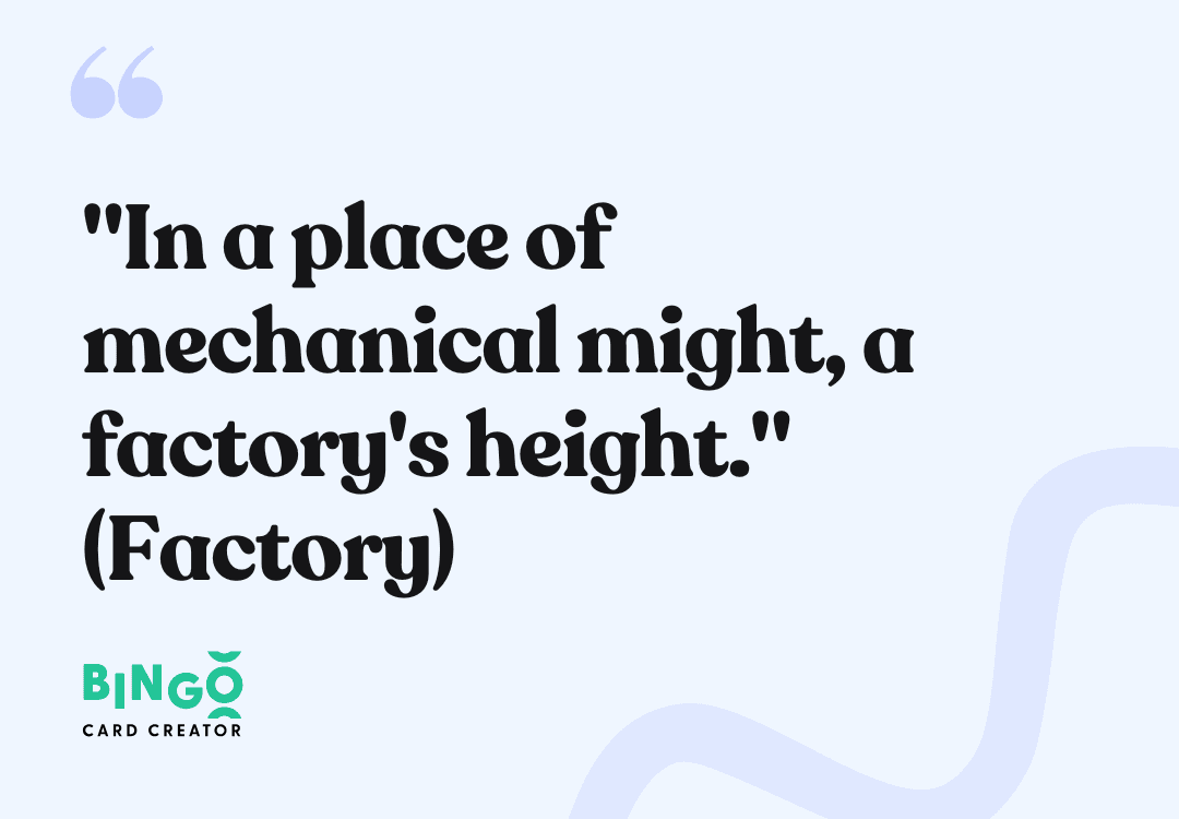 factory clue