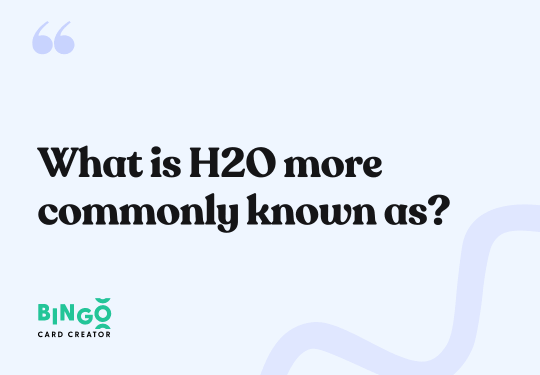 what is h20 known as