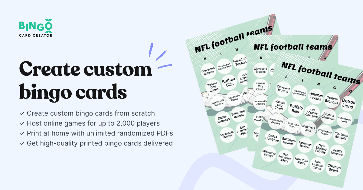 nfl bingo cards
