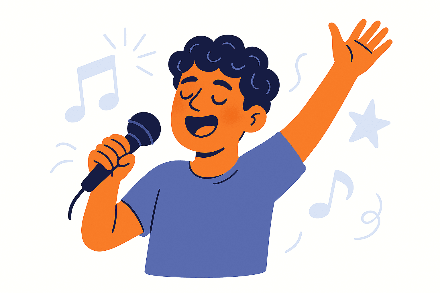 a character singing