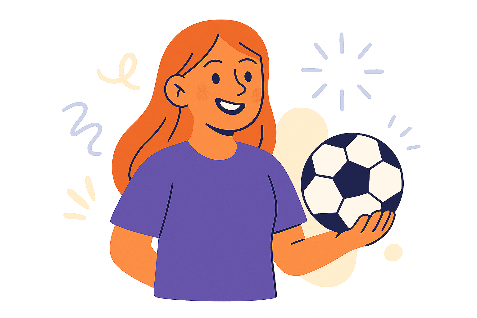 a character with a soccer ball