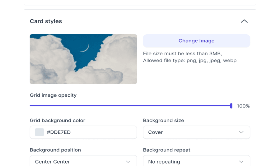 add custom card backgrounds