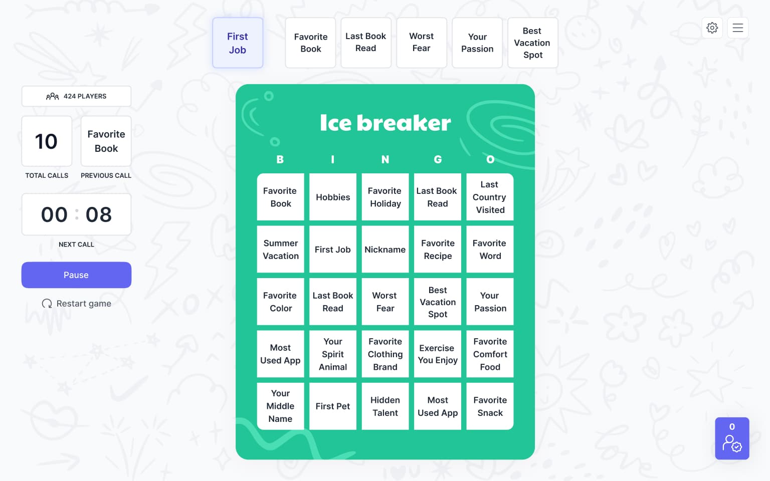 bingo game auto calling feature