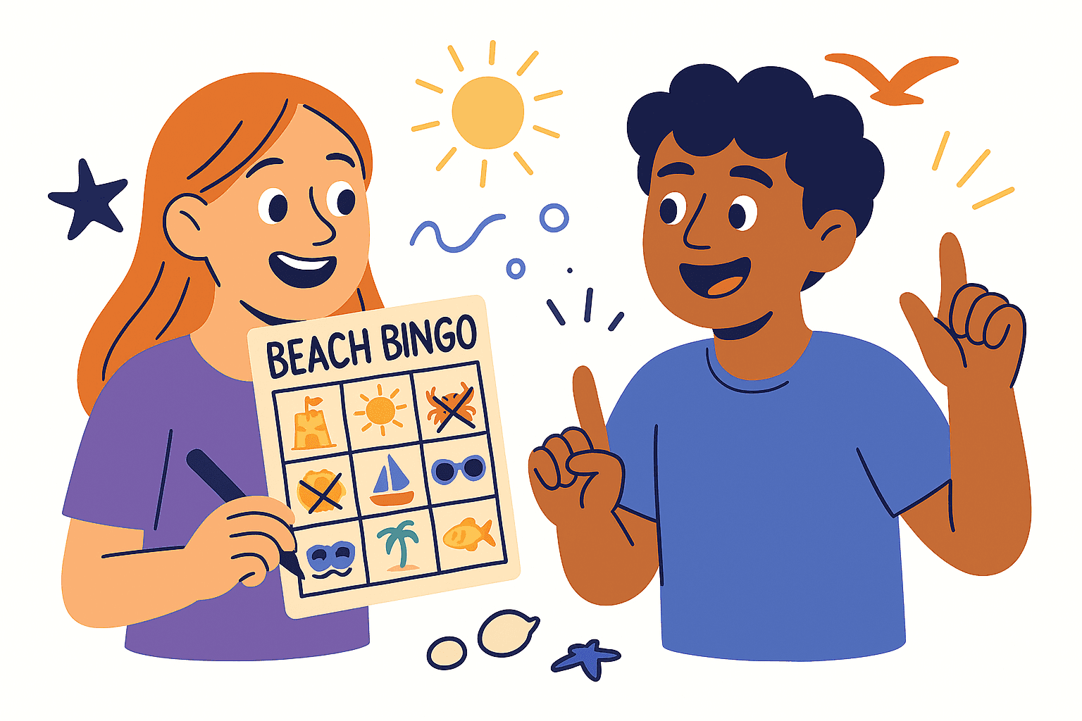 beach bingo characters