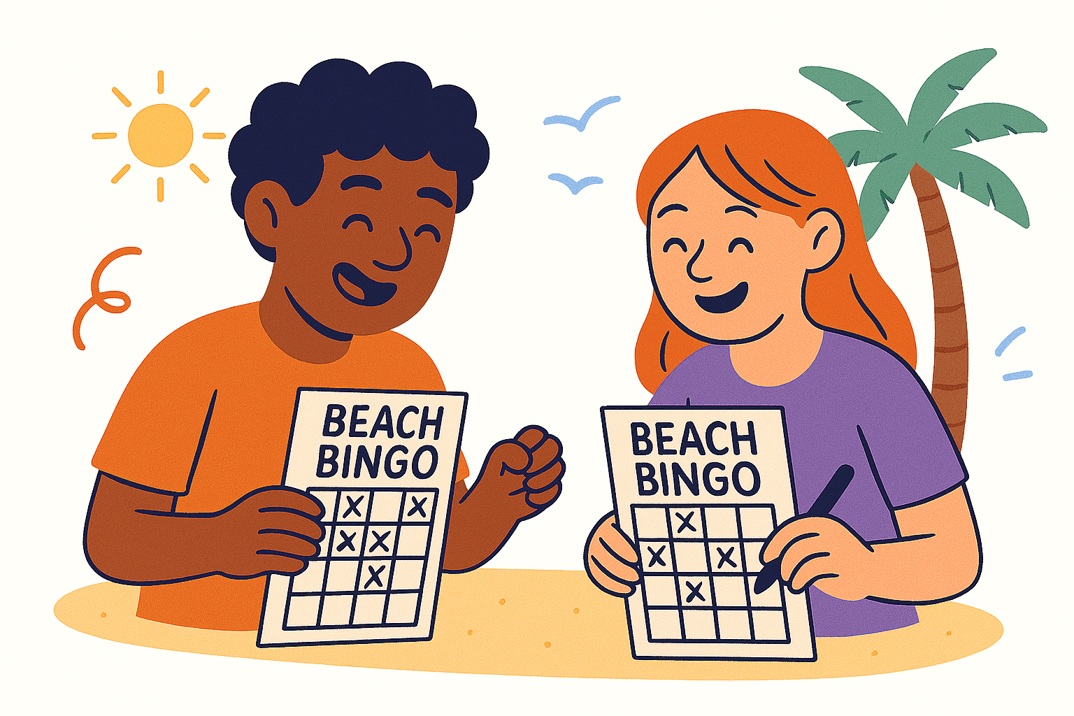 beach bingo illustration