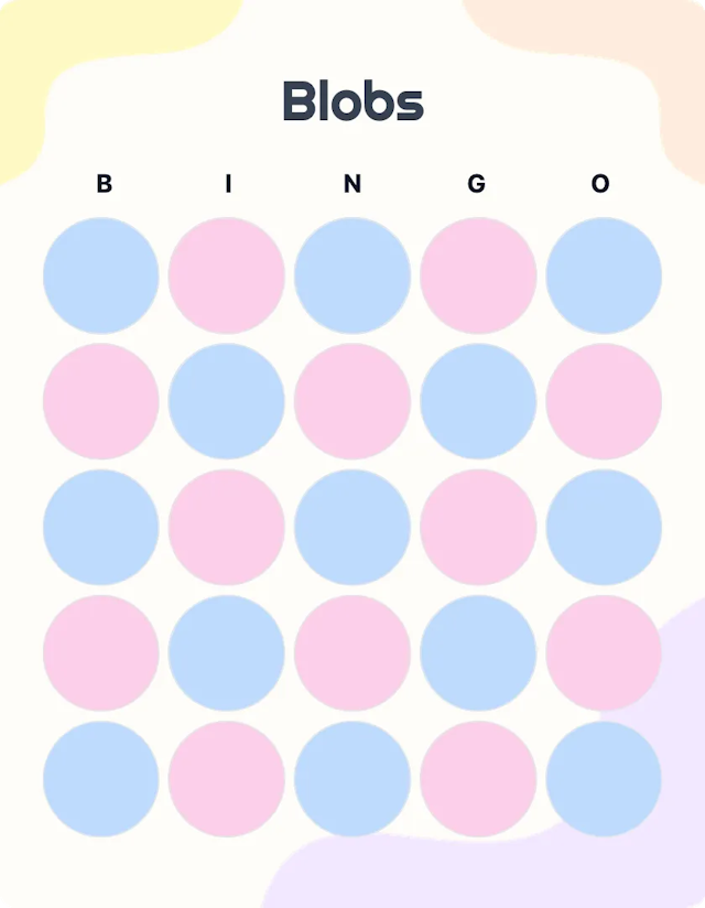 Blobs style blank bingo card