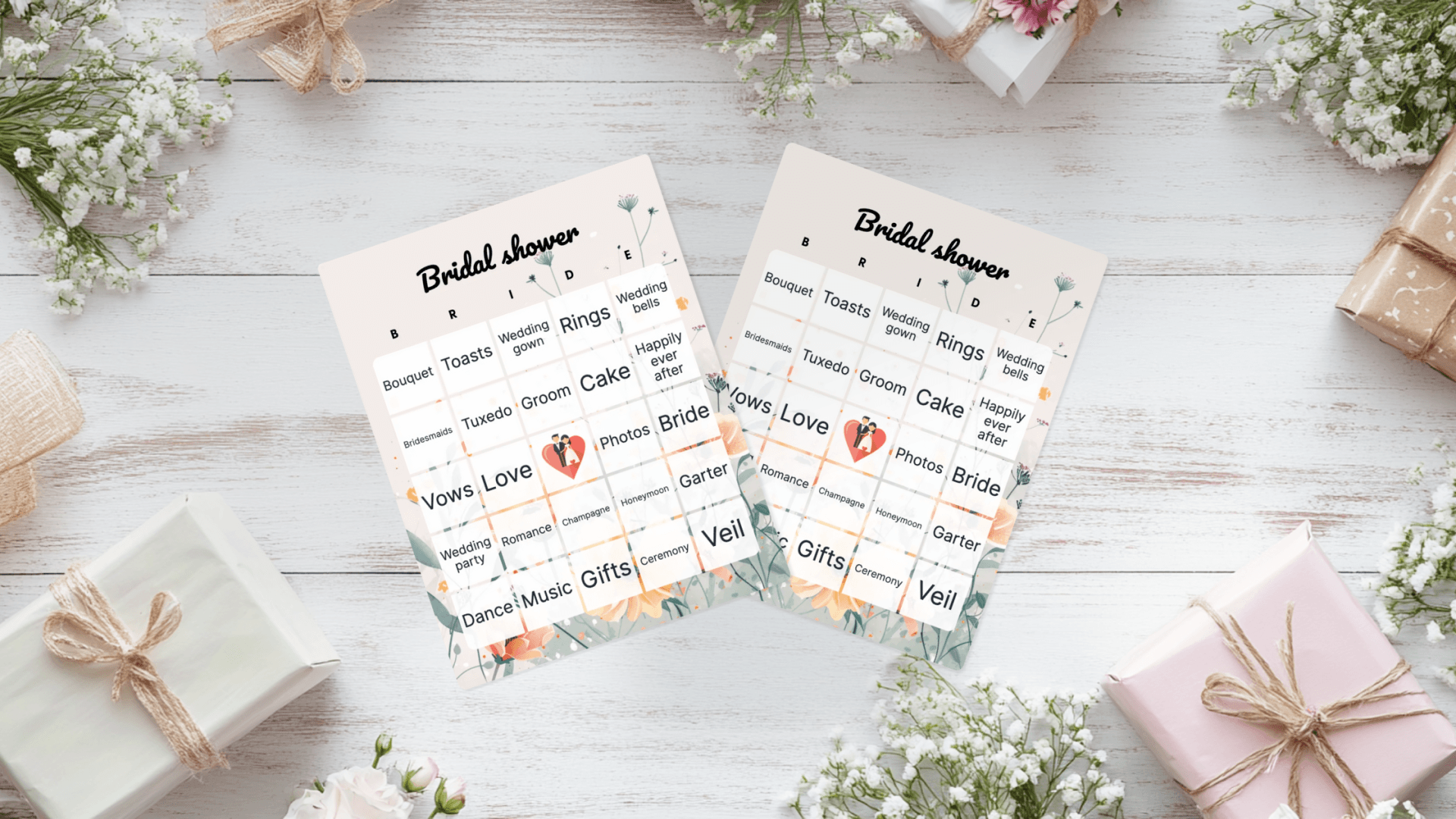bridal shower bingo