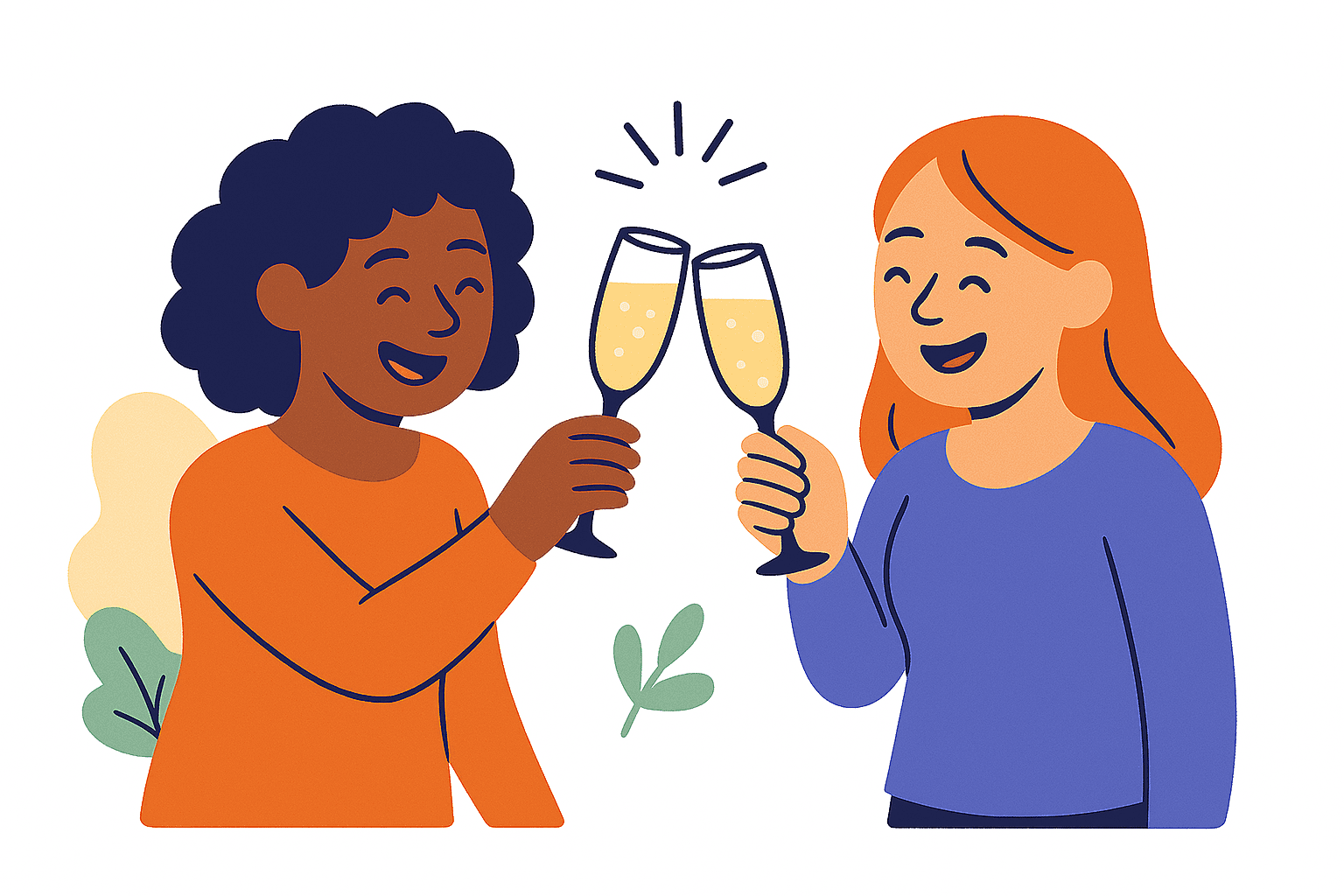 champagne toast illustration