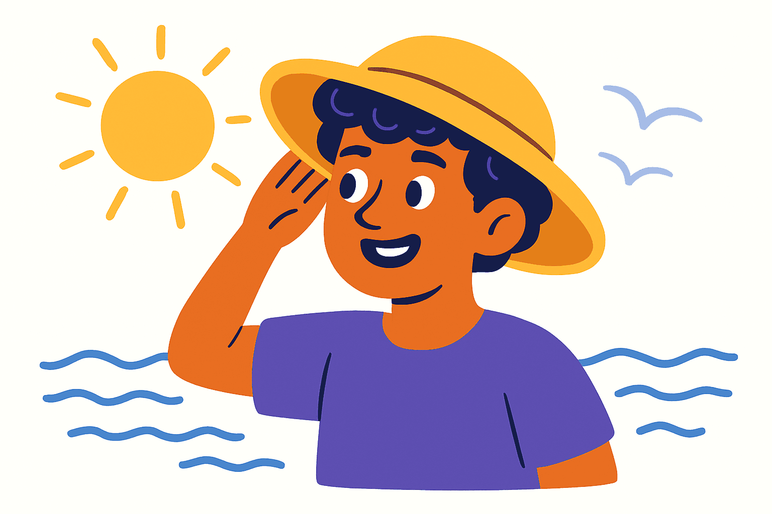 character by the beach