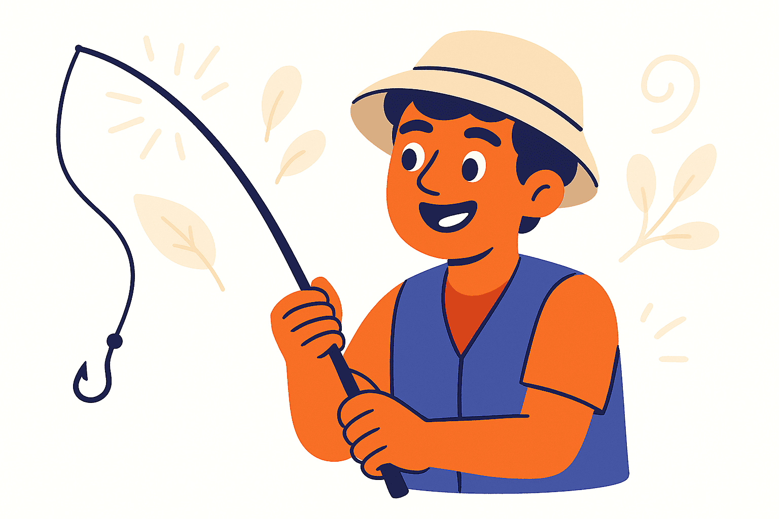 character fishing