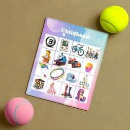 childhood bingo with tennis ball