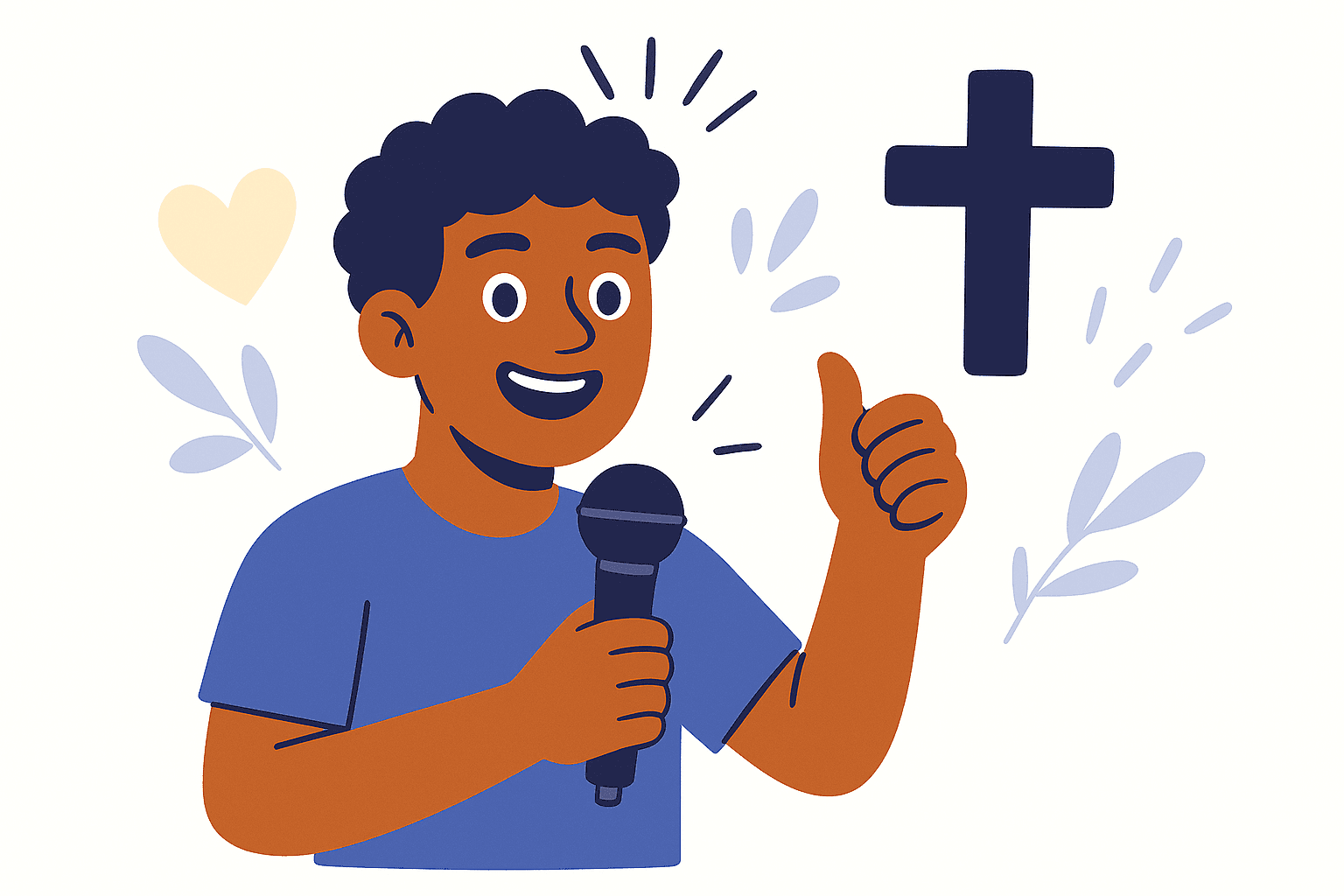 christian character with a cross