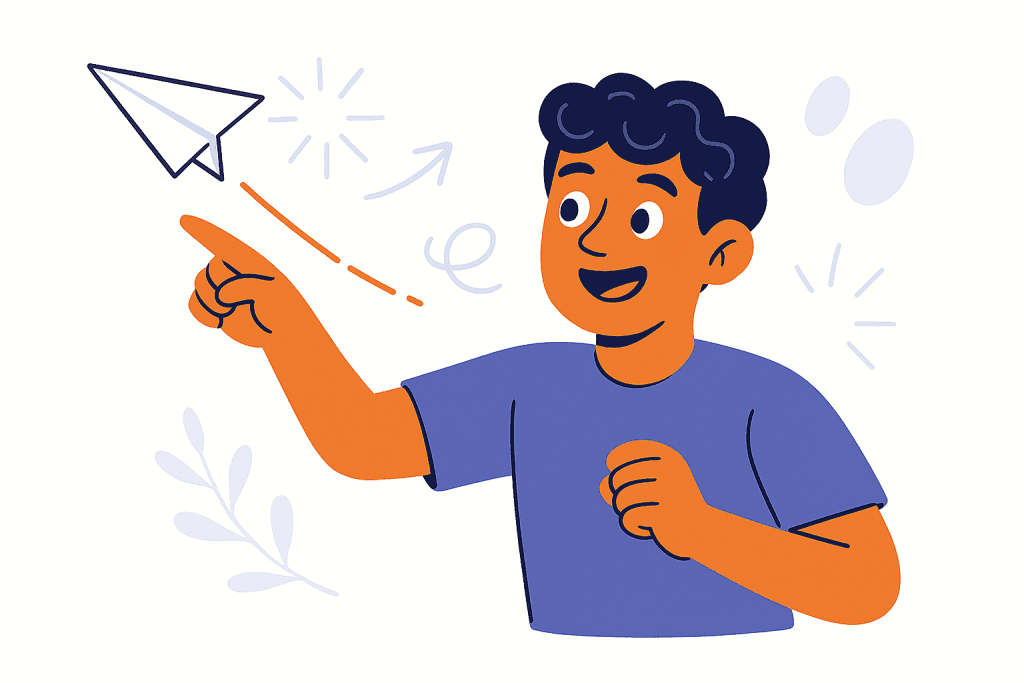 flying paper plane