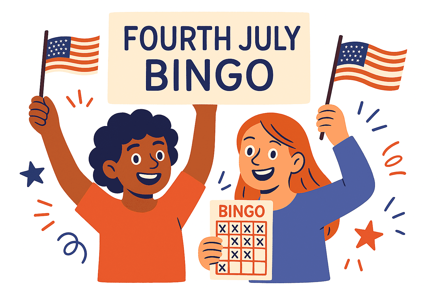fourth july bingo characters