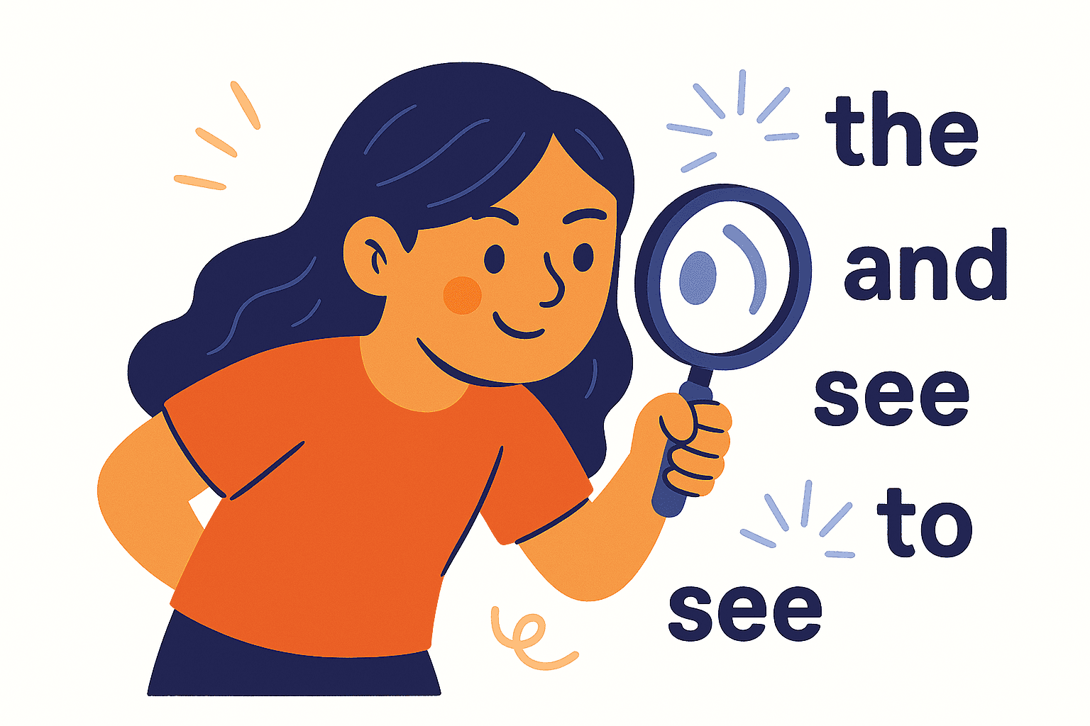 illustration with magnifying glass