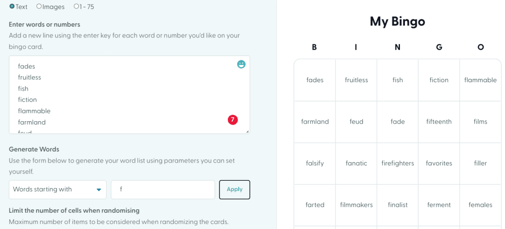 How do I use the AI word generator?