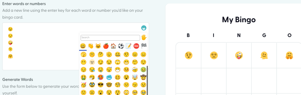 How do I add emojis to my card?