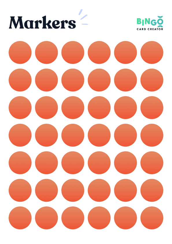 orange bingo markers