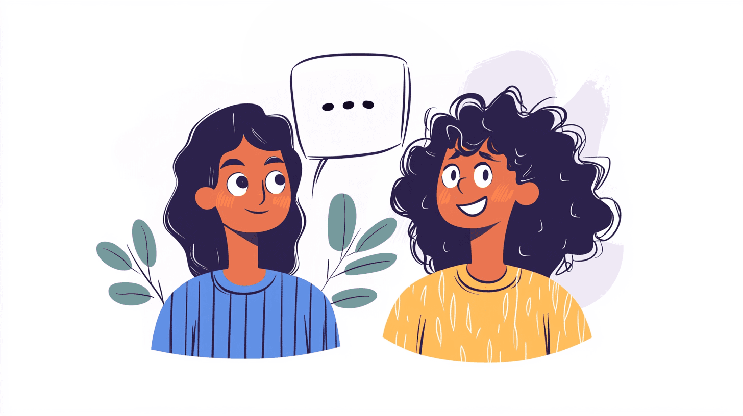 two women speaking