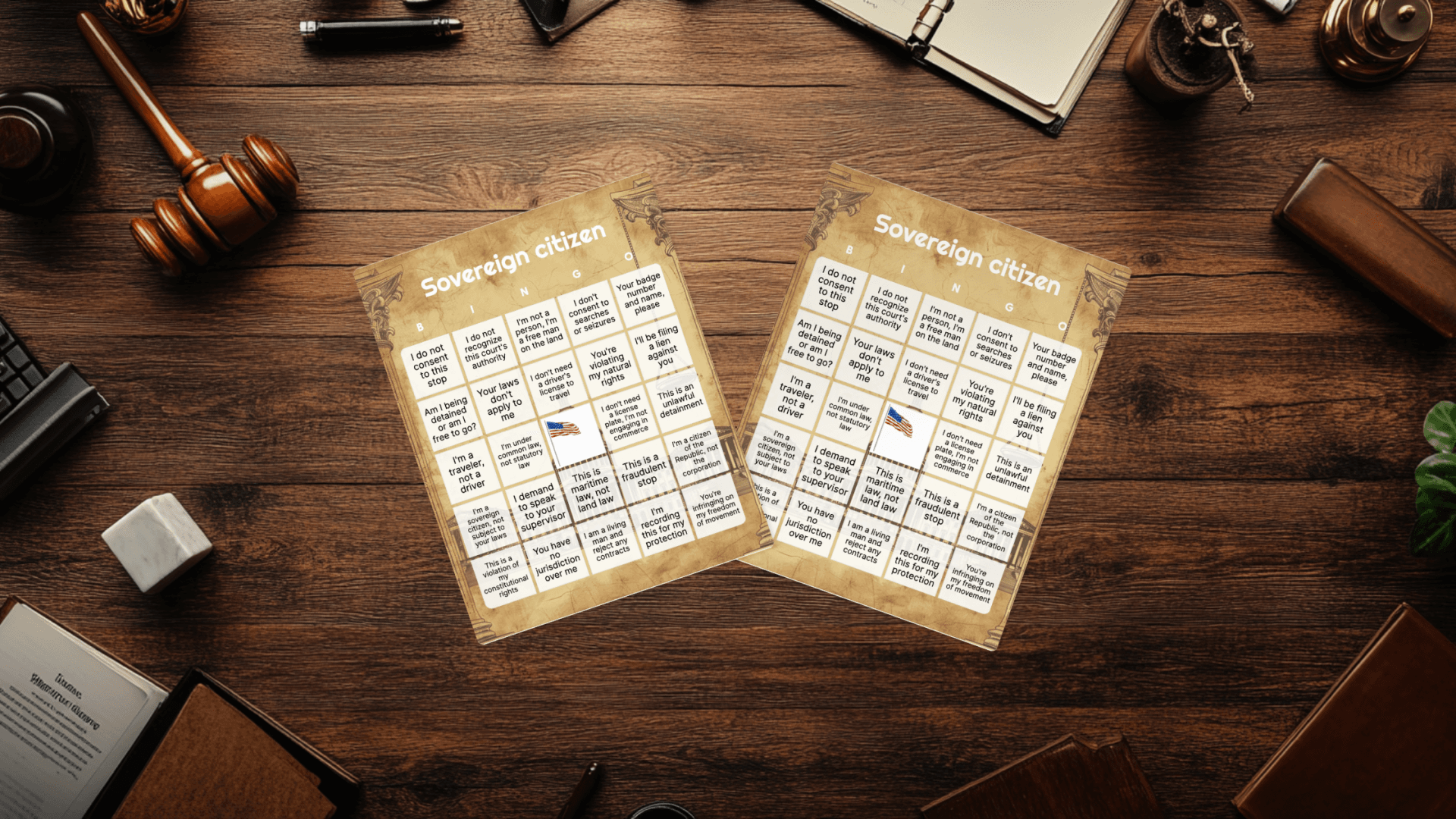 sovereign bingo flatlay