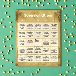 sovereign citizen bingo with polka dots