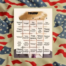 trump bingo with american flag