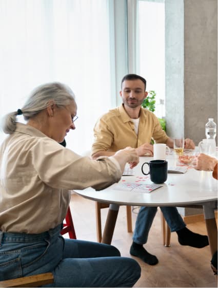 two person play on table