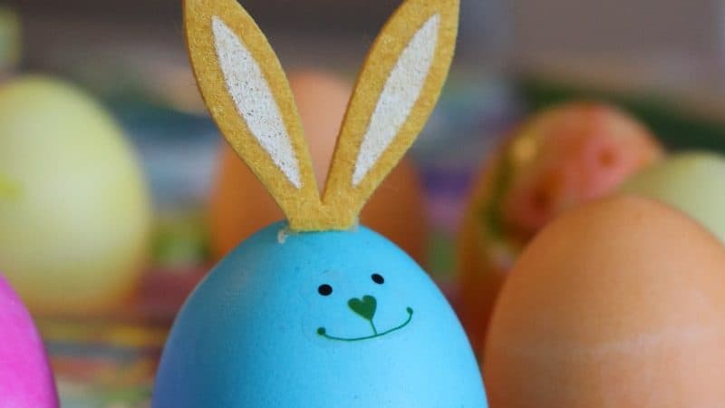 easter egg on rack