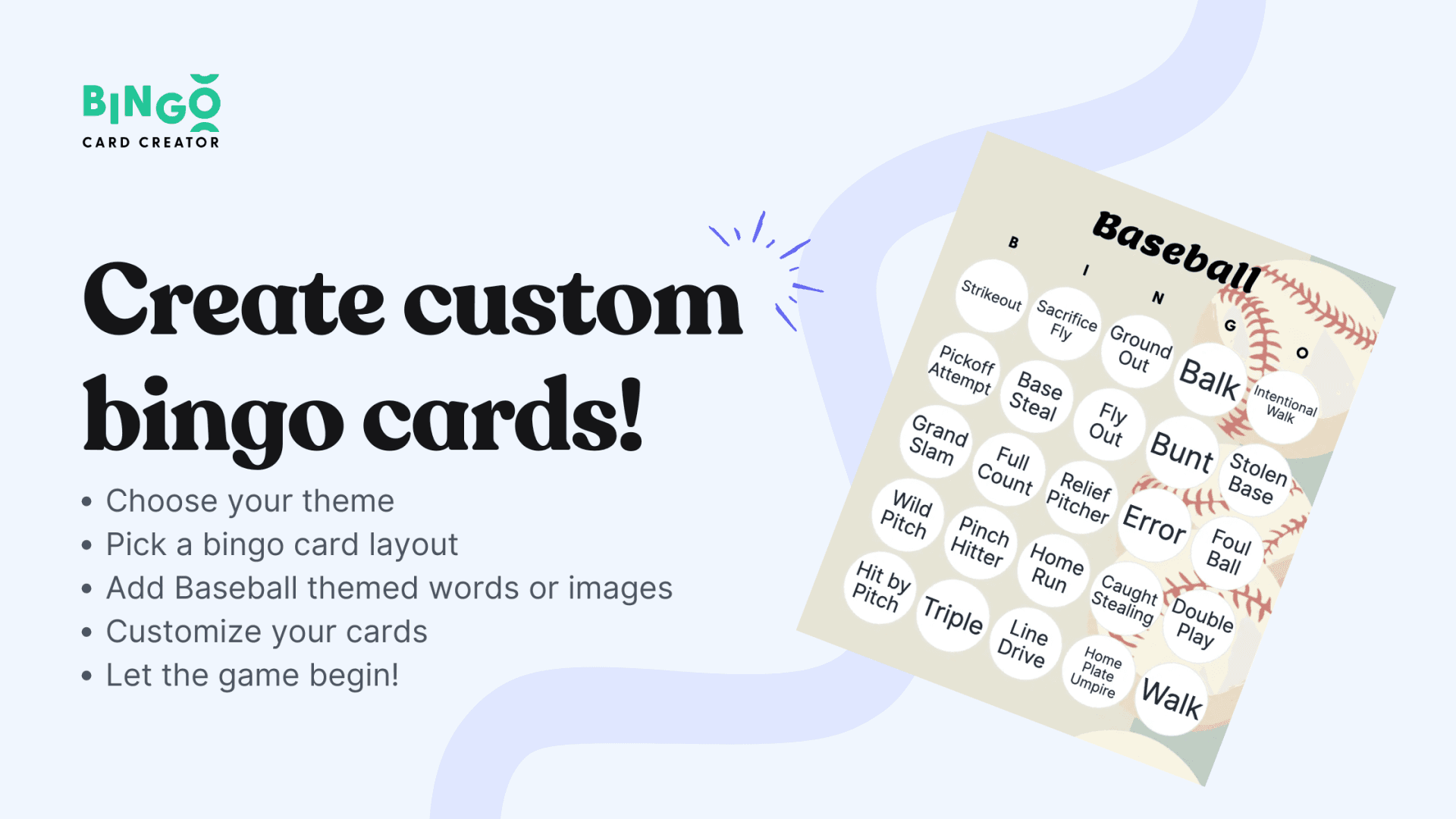 Baseball Bingo: Printable & Customizable - Bingo Card Creator